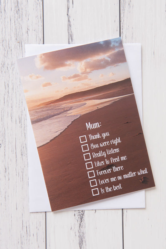 Checklist Mother's Day Card Print at Home