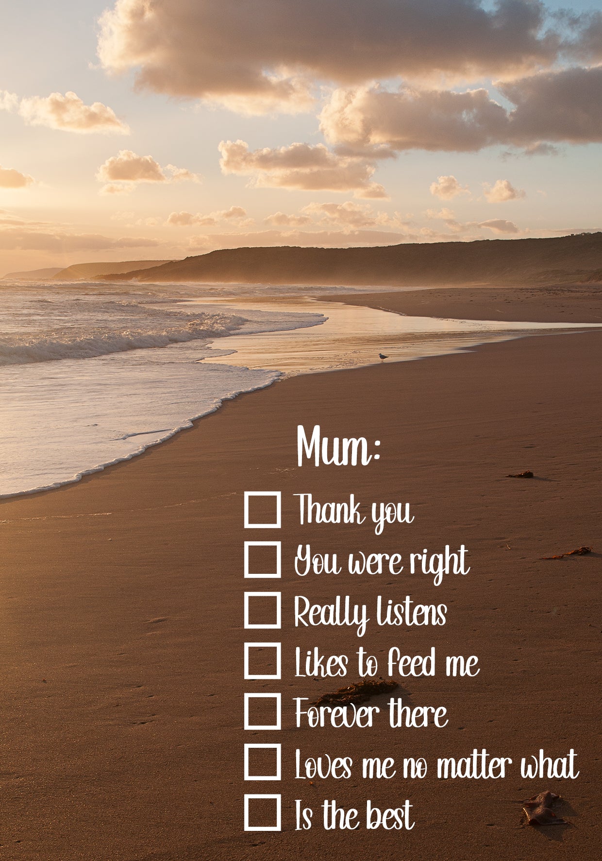 Checklist Mother's Day Card