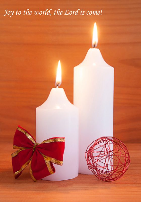 2 Candle & Bow Christmas Card